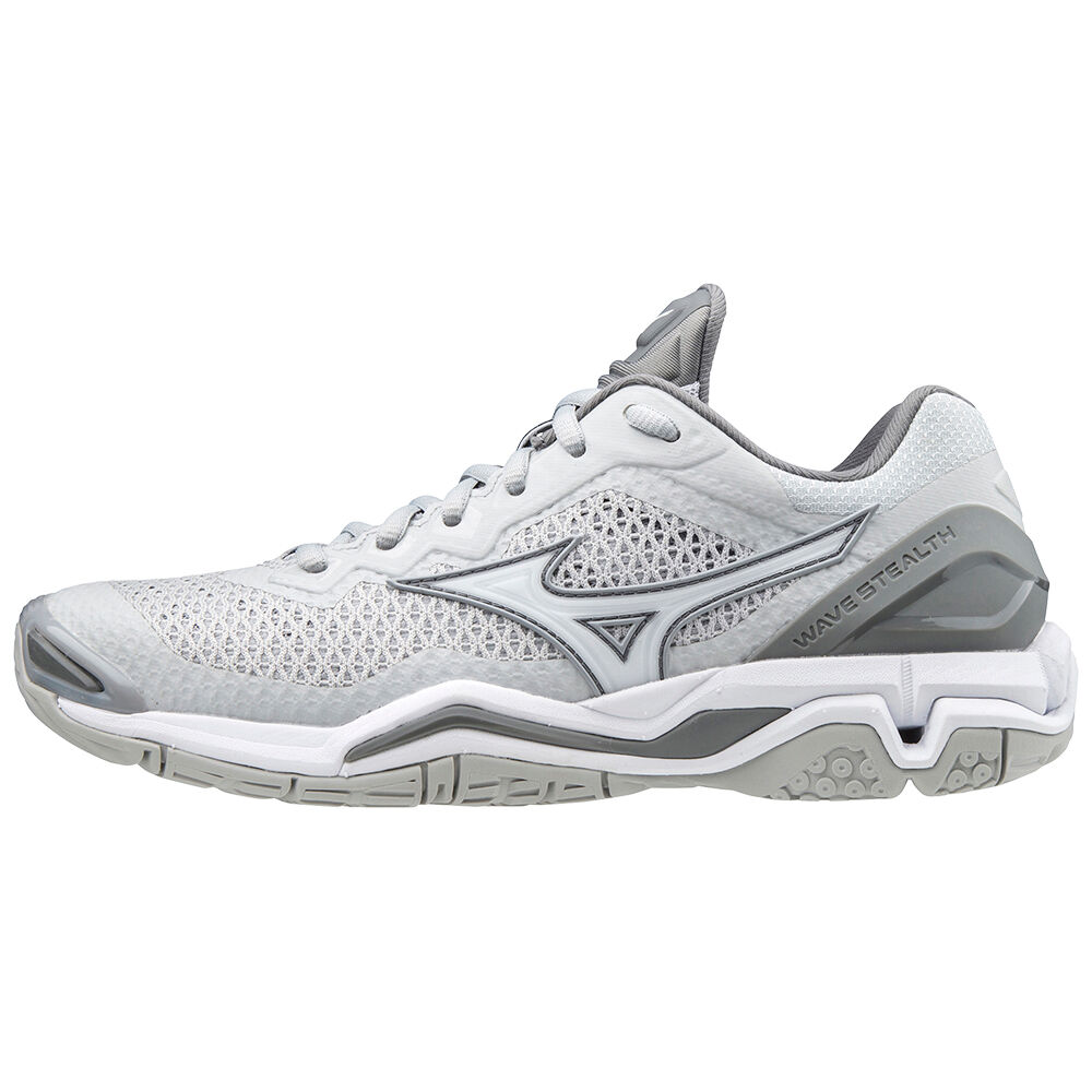 Mizuno Women's Wave Stealth V Handball Shoes White/Grey (X1GB180004-CXB)